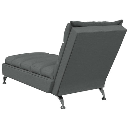 Chaise lounge de massagem com almofadões tecido cinzento-escuro