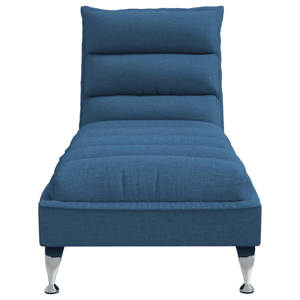 Chaise lounge de massagem com almofadões tecido azul