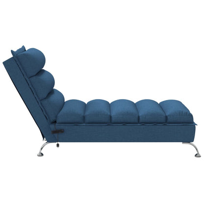 Chaise lounge de massagem com almofadões tecido azul