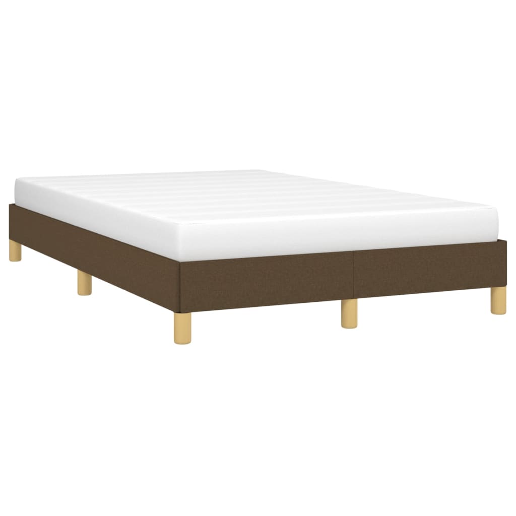 Estrutura de cama 120x190 cm tecido castanho-escuro