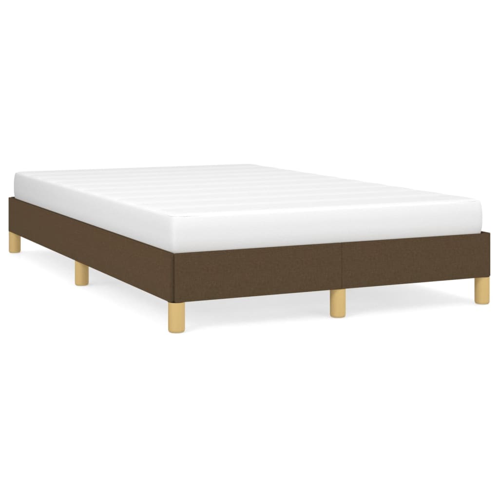 Estrutura de cama 120x190 cm tecido castanho-escuro