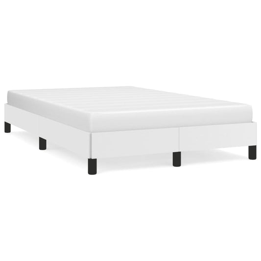 Estrutura de cama 120x190 cm couro artificial branco