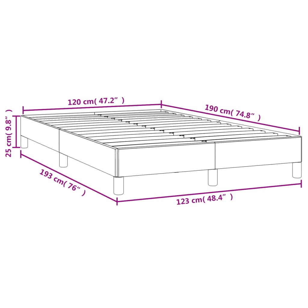 Estrutura de cama 120x190 cm veludo cinzento-claro