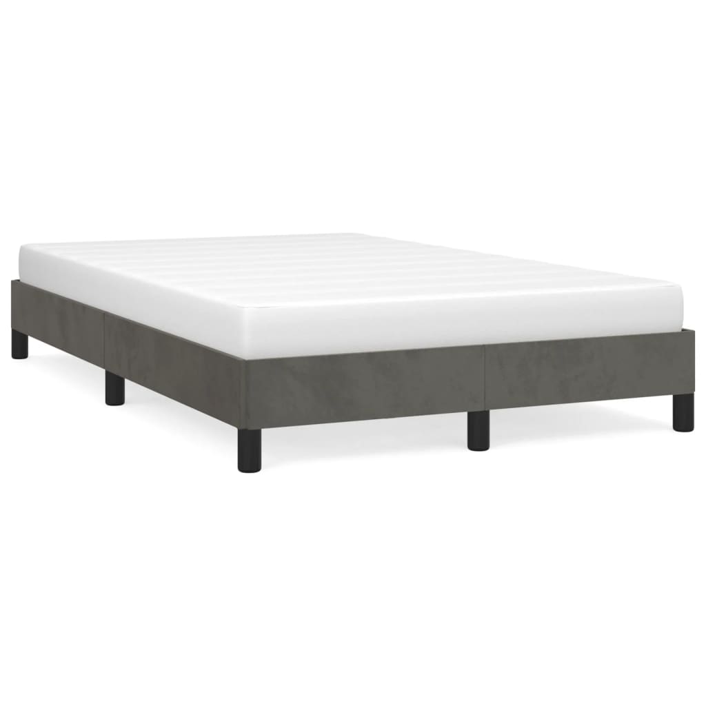 Estrutura de cama 120x190 cm veludo cinzento-escuro