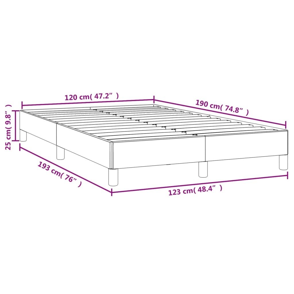 Estrutura de cama 120x190 cm veludo preto