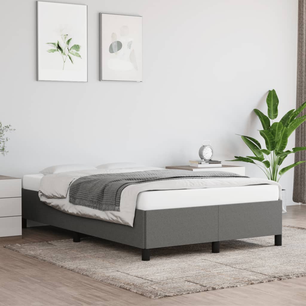 Estrutura de cama 120x190 cm tecido cinzento-escuro