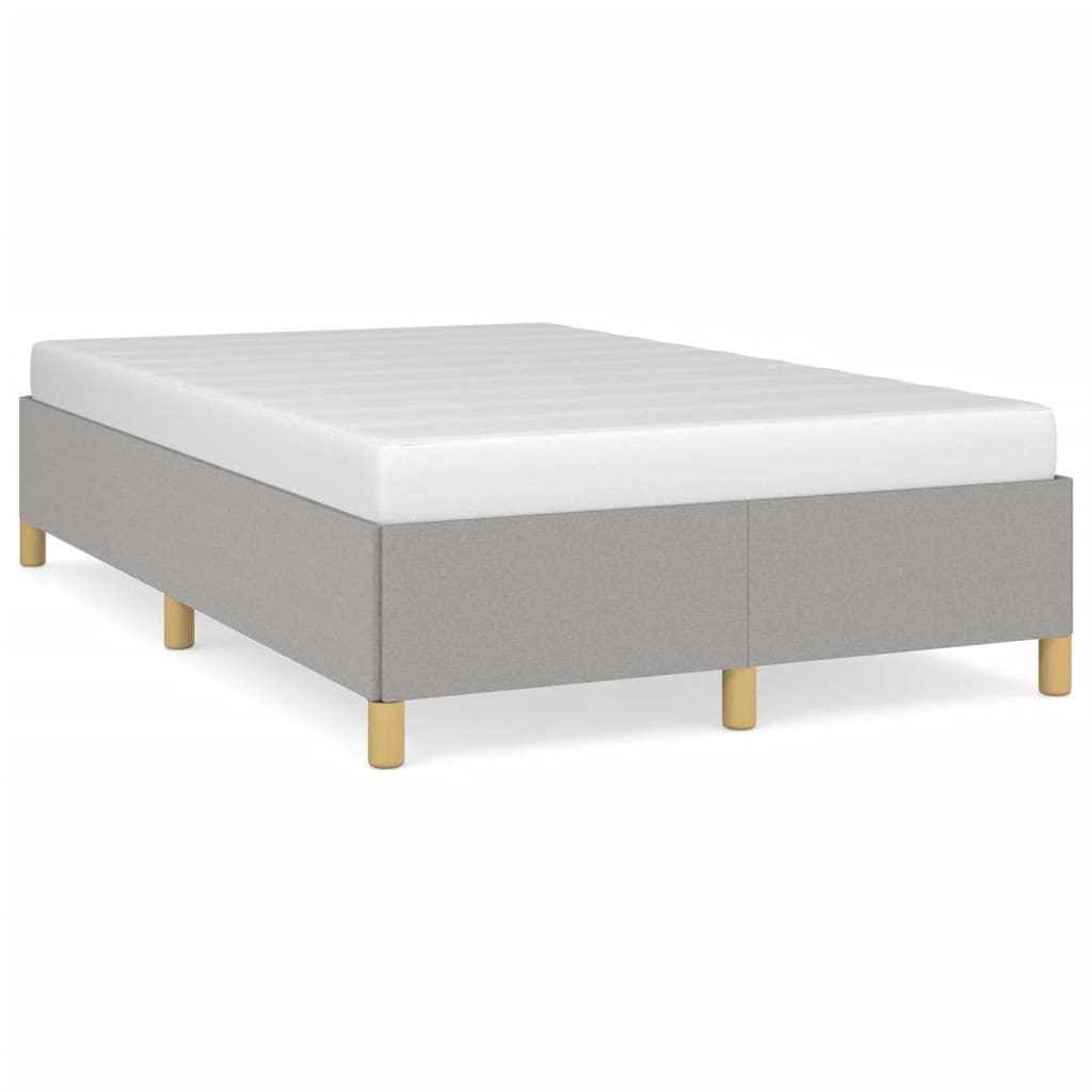 Estrutura de cama 120x190 cm tecido cinzento-claro