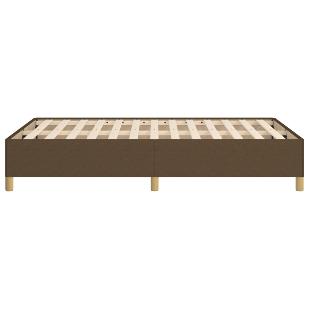 Estrutura de cama 120x190 cm tecido castanho-escuro