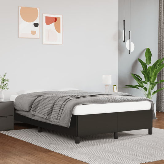 Estrutura de cama 120x190 cm couro artificial preto