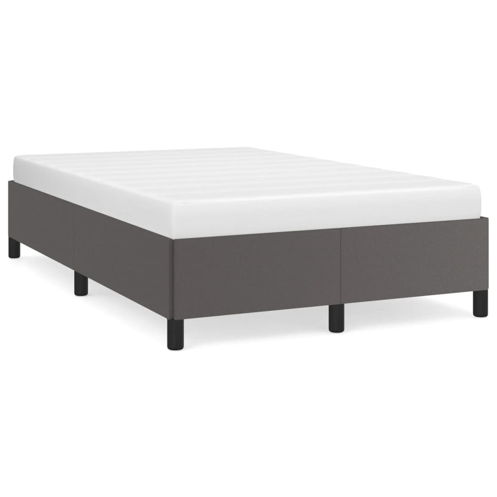 Estrutura de cama 120x190 cm couro artificial cinzento