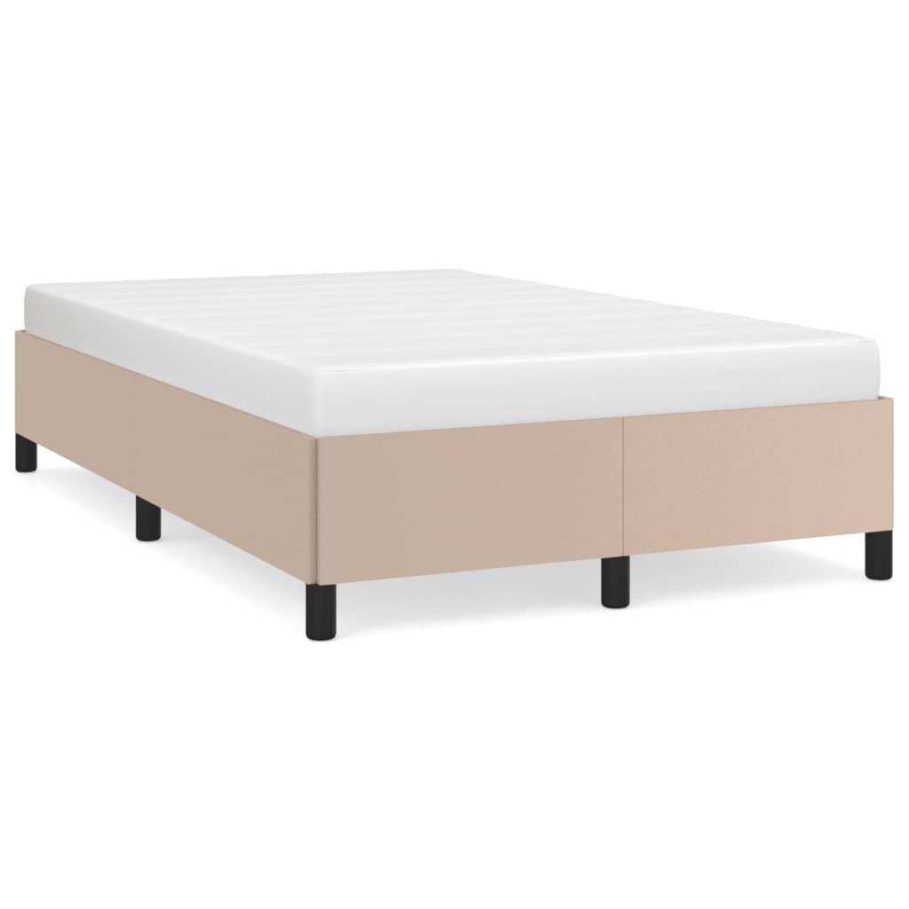 Estrutura de cama 120x190 cm couro artificial cor cappuccino