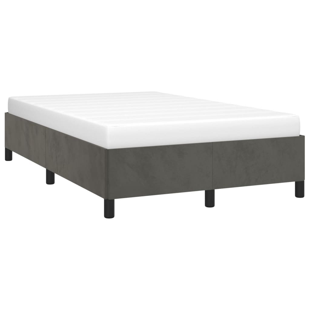 Estrutura de cama 120x190 cm veludo cinzento-escuro