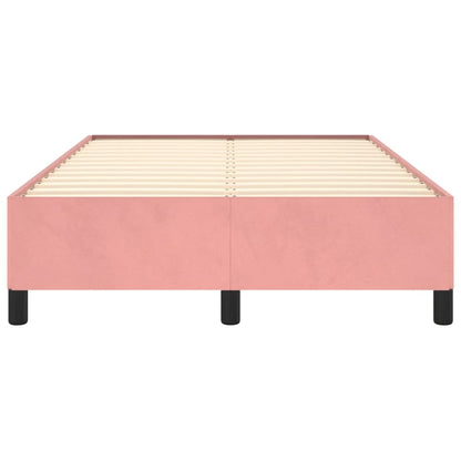 Estrutura de cama 120x190 cm veludo rosa