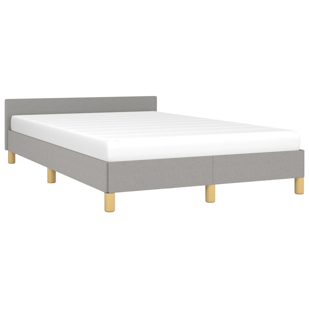 Estrutura de cama com cabeceira 120x190 cm tecido cinza-claro