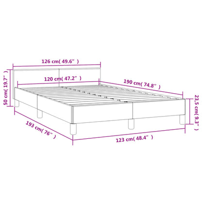 Estrutura de cama com cabeceira 120x190 cm tecido cinza-claro