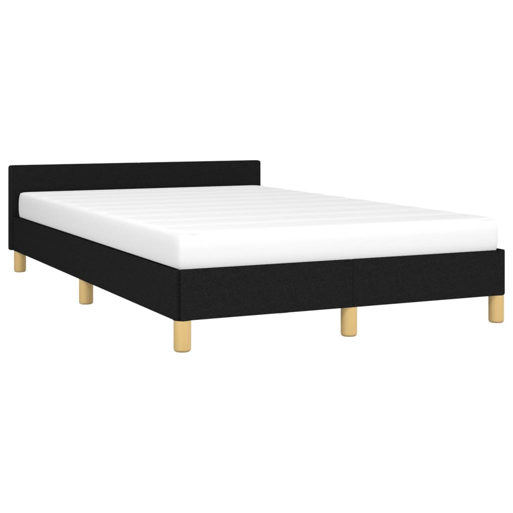 Estrutura de cama com cabeceira 120x190 cm tecido preto