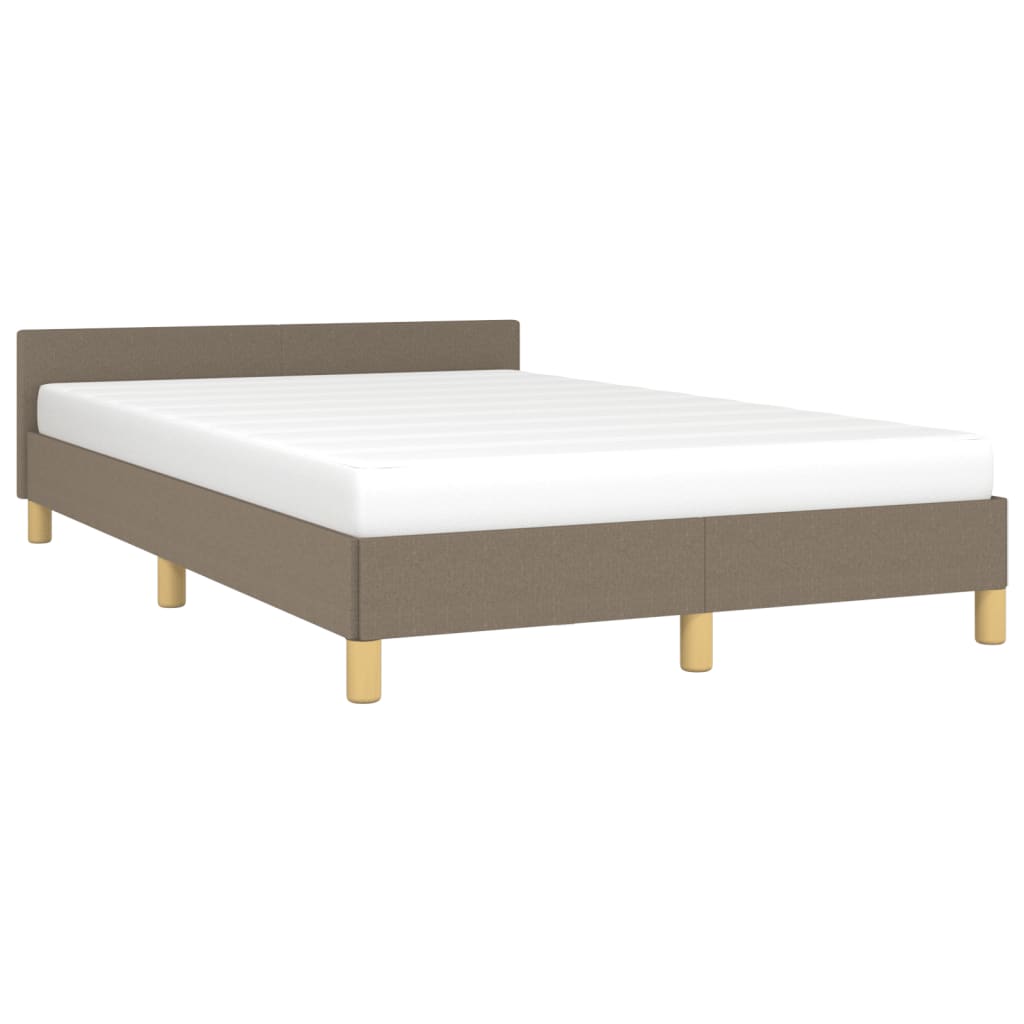 Estrutura cama c/ cabeceira 120x190 cm tecido cinza-acastanhado