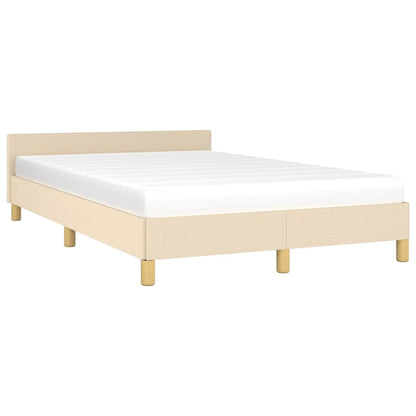 Estrutura de cama com cabeceira 120x190 cm tecido cor creme