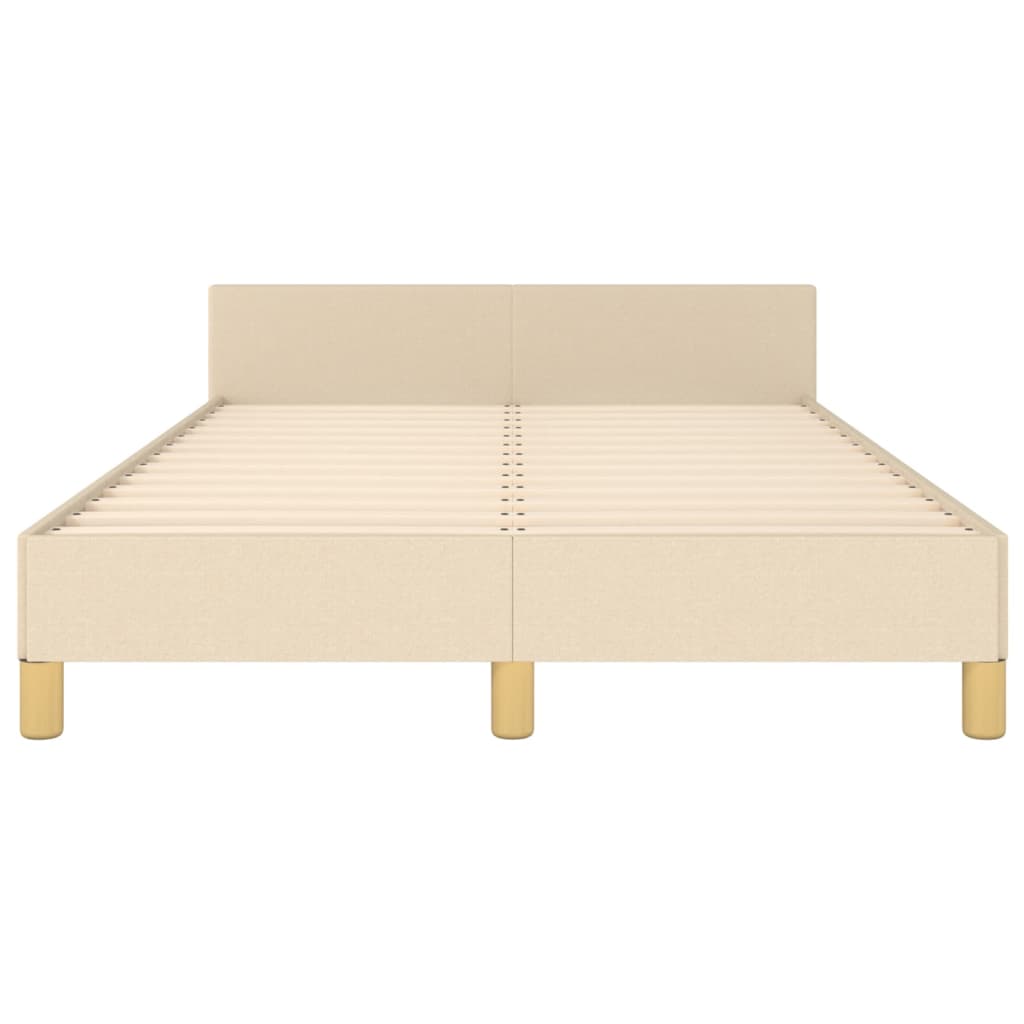 Estrutura de cama com cabeceira 120x190 cm tecido cor creme