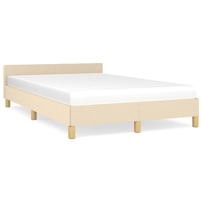 Estrutura de cama com cabeceira 120x190 cm tecido cor creme