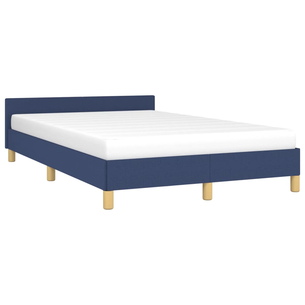 Estrutura de cama com cabeceira 120x190 cm tecido azul