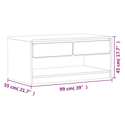 Mesa de centro SAUDA 99x55x45 cm pinho maciço cor carvalho