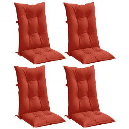 Almofadões cadeiras altas 4 pcs mesclado tecido vermelho