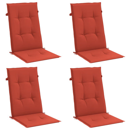 Almofadões cadeiras altas 4 pcs mesclado tecido vermelho