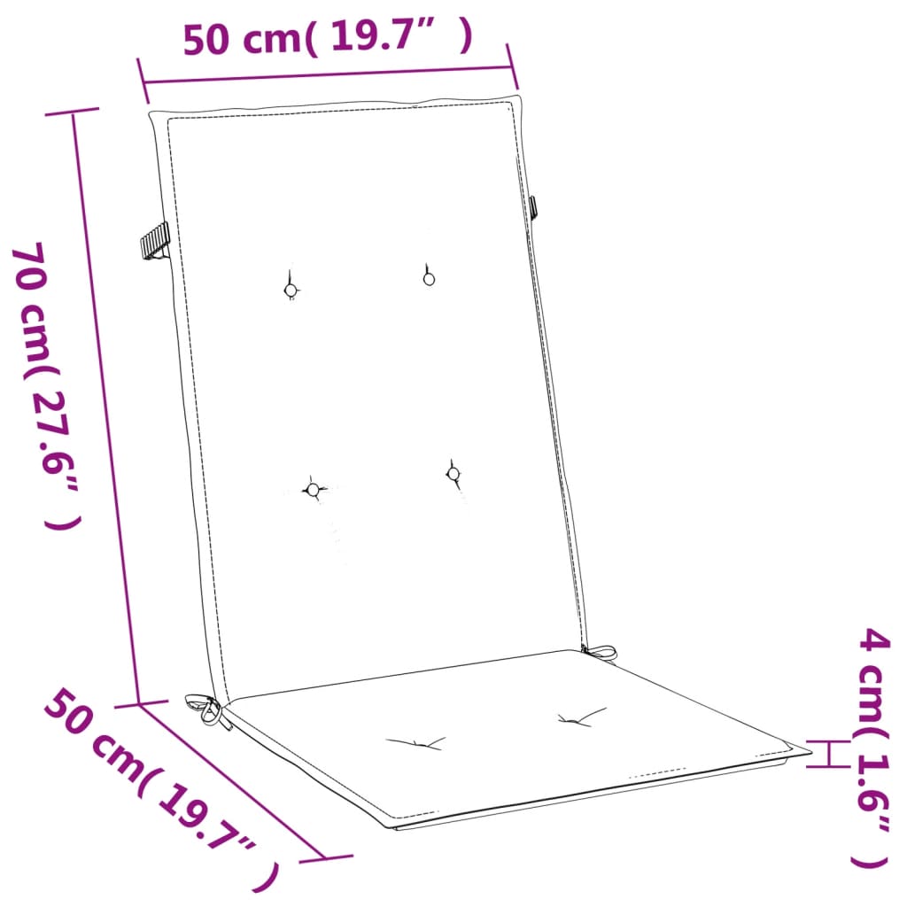 Almofadões p/ cadeiras altas 2 pcs mesclado tecido cinza-acas.