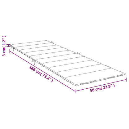 Almofadão para espreguiçadeira 186x58x3cm mesclado tecido bege