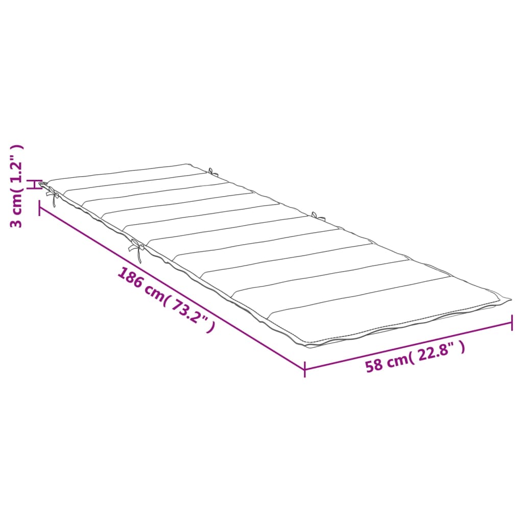 Almofadão para espreguiçadeira 186x58x3cm mesclado tecido azul