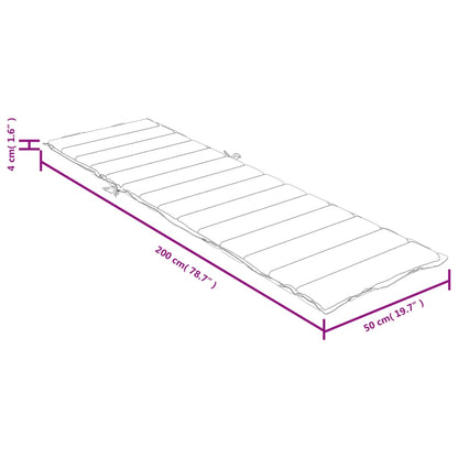 Almofadão para espreguiçadeira 200x50x4cm mesclado tecido creme