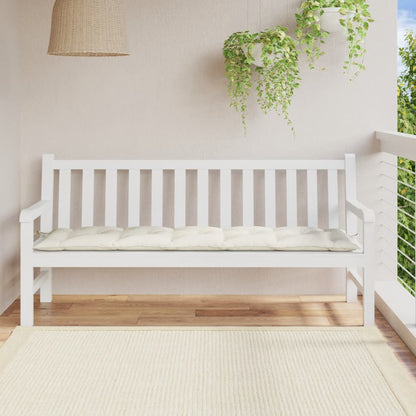 Almofadão p/ banco de jardim 180x50x7cm mesclado tecido creme