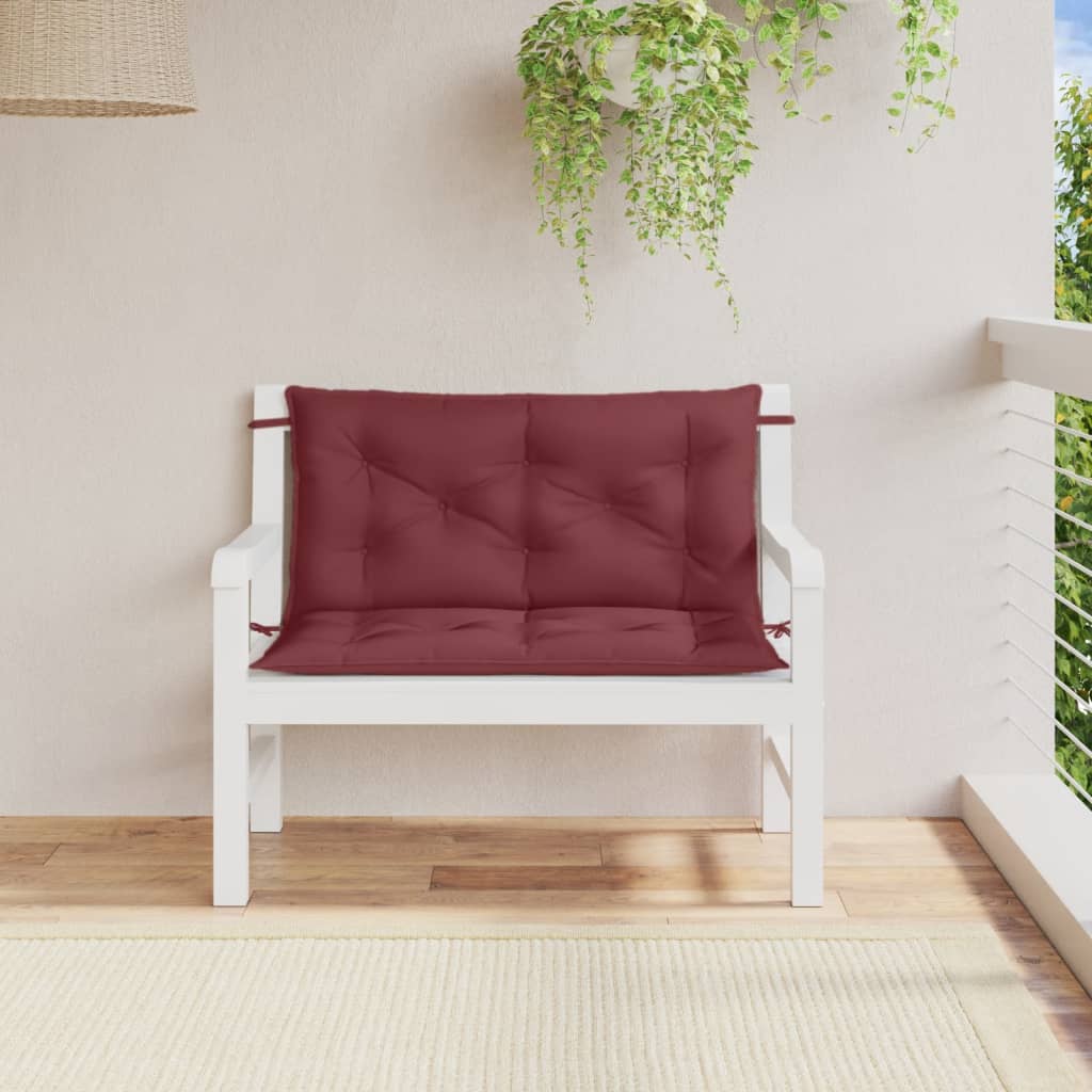 Almofadões banco jardim 2pcs 100x50x7cm mesclado vermelho tinto