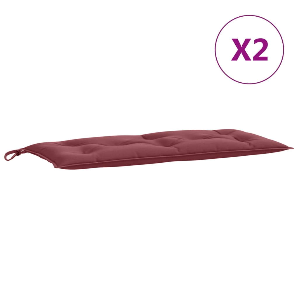 Almofadões banco jardim 2pcs 100x50x7cm mesclado vermelho tinto