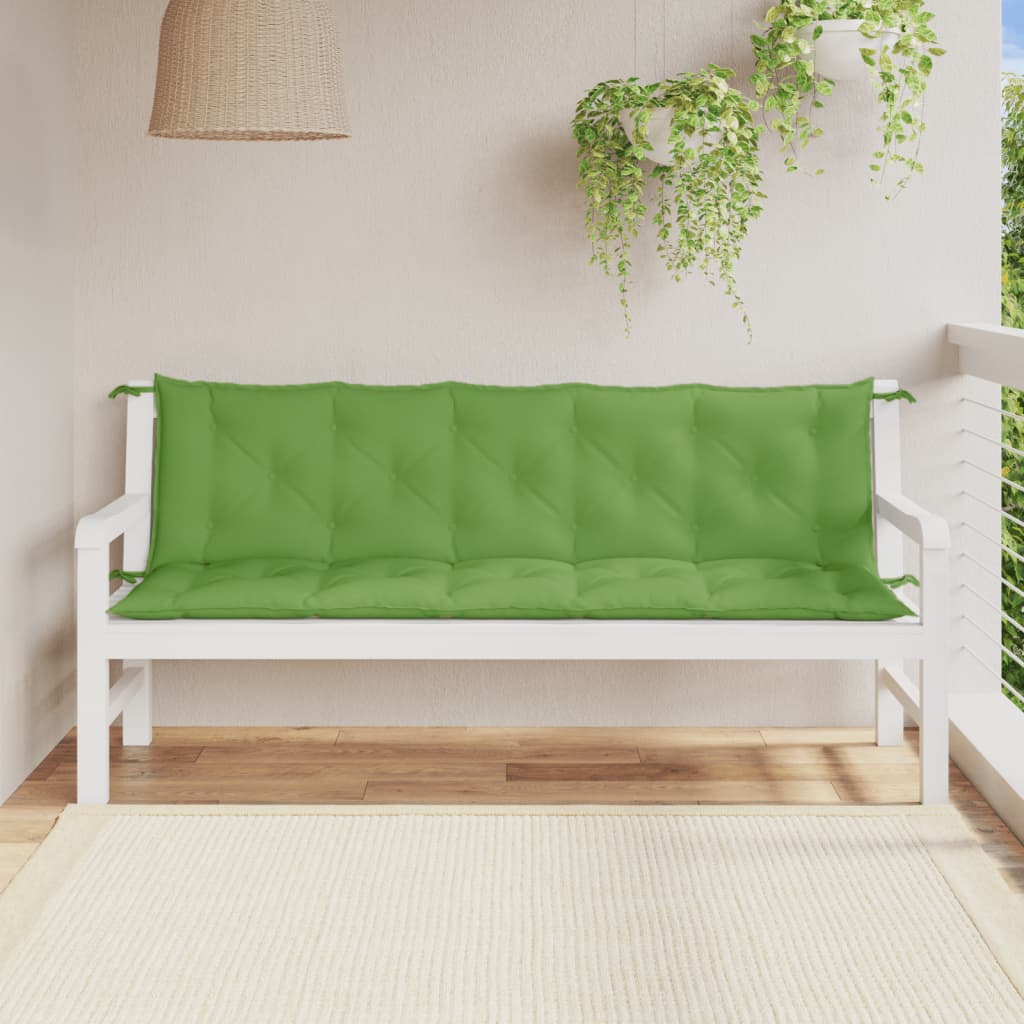 Almofadões banco jardim 2pcs 180x50x7 cm mesclado tecido verde