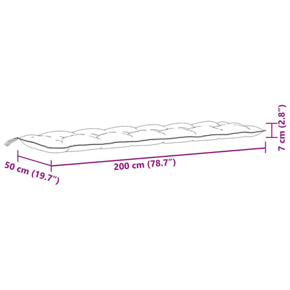 Almofadões p/ banco jardim 2pcs 200x50x7cm mesclado tecido