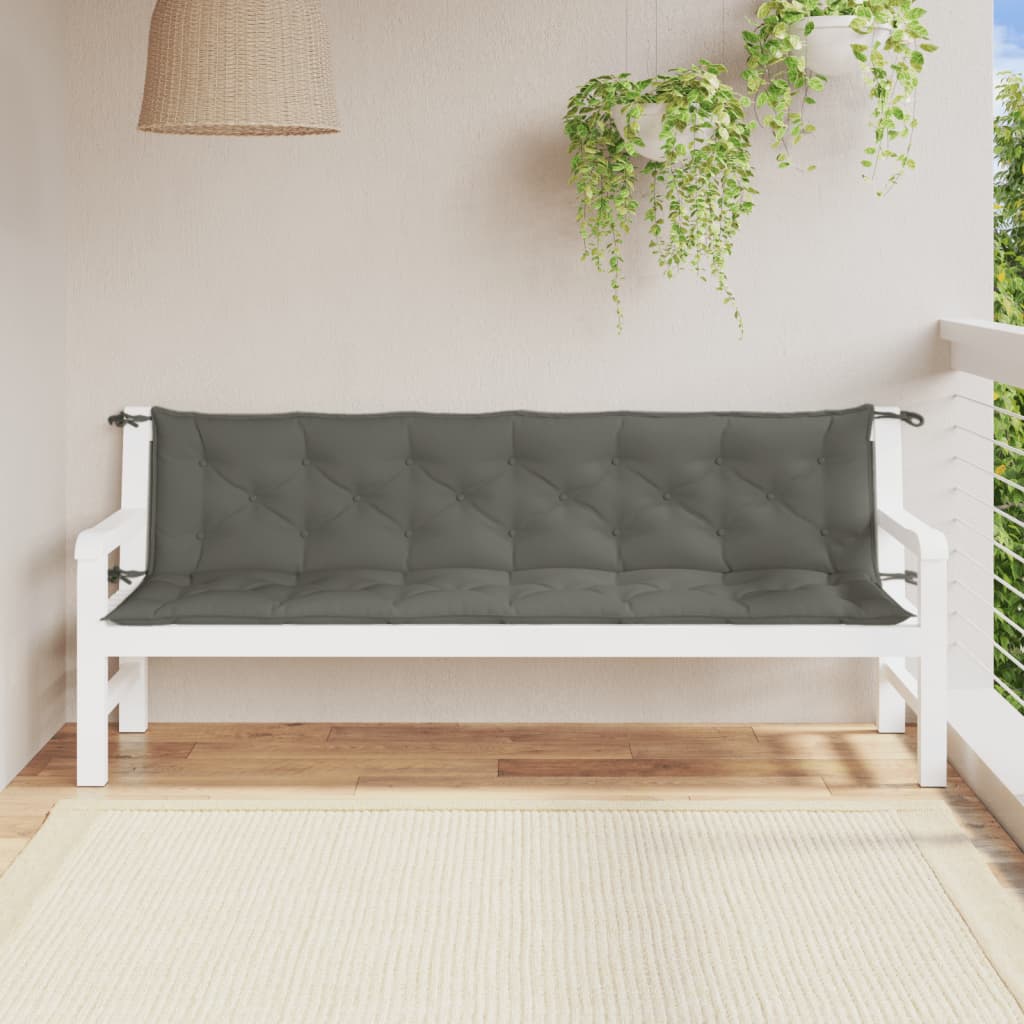 Almofadões banco jardim 2pcs 200x50x7cm mesclado tecido