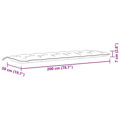 Almofadões banco jardim 2pcs 200x50x7cm mesclado tecido