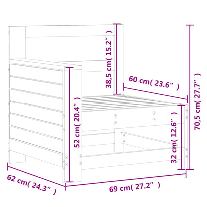 Sofá de jardim c/ apoio braços 69x62x70,5cm pinho maciço branco