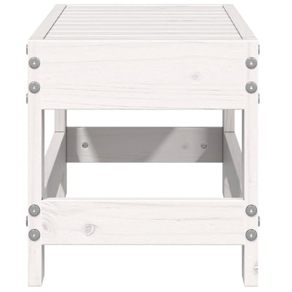 Apoio de pés para jardim 62x30x32 cm pinho maciço branco