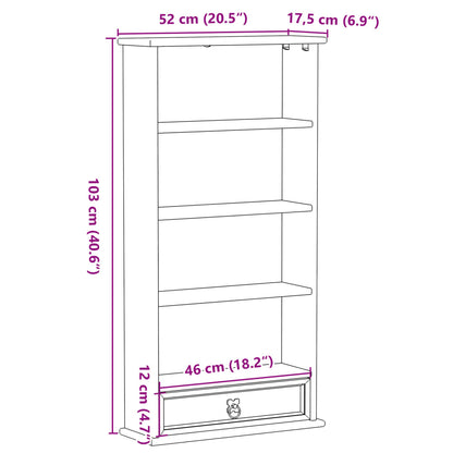 Móvel para CD Corona 52x17,5x103 cm madeira de pinho maciça