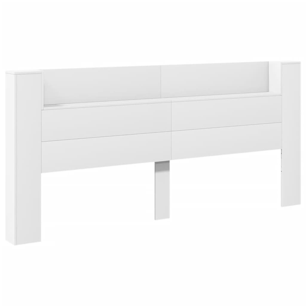 Armário de cabeceira com luzes LED 220x16,5x103,5 cm branco