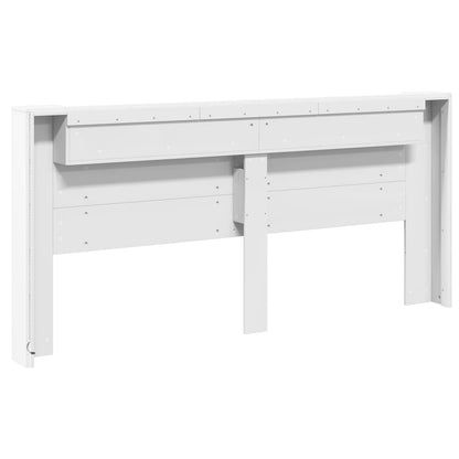 Armário de cabeceira com luzes LED 220x16,5x103,5 cm branco