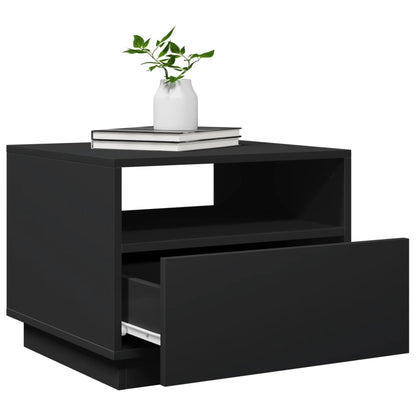 Mesa de centro com luzes LED 50x49x40 cm preto