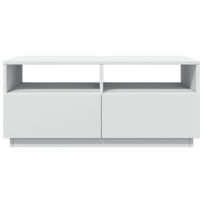 Mesa de centro com luzes LED 90x49x40 cm branco