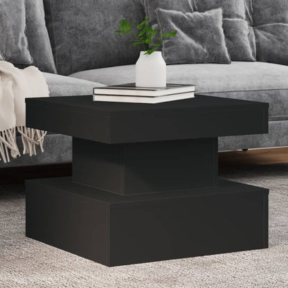 Mesa de centro com luzes LED 50x50x40 cm preto