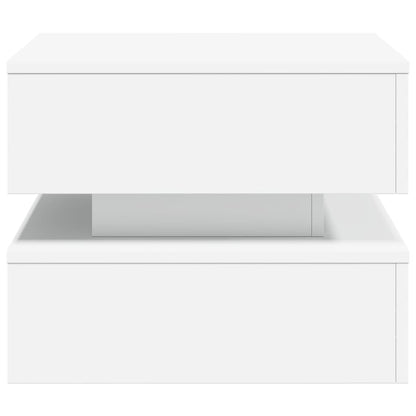 Mesa de centro com luzes LED 50x50x40 cm branco