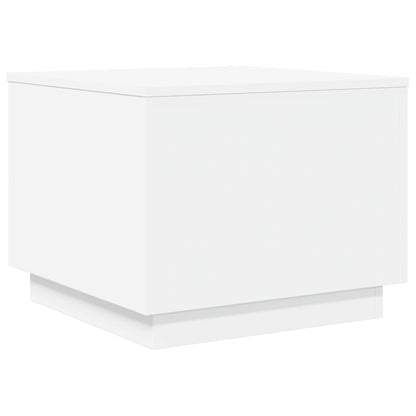 Mesa de centro com luzes LED 50x50x40 cm branco