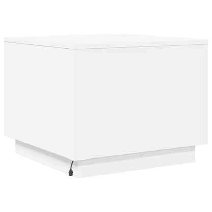 Mesa de centro com luzes LED 50x50x40 cm branco